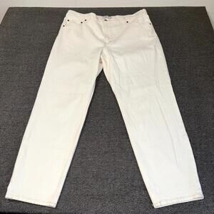 Abercrombie & Fitch The Mom High Rise Jeans Women 34x18L Ivory Denim Stretch